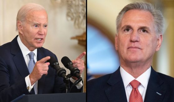 President Joe Biden speaks at the White House in Washington, D.C., on Tuesday. House Speaker Kevin McCarthy speaks to the media at the U.S. Capitol in Washington on July 27.