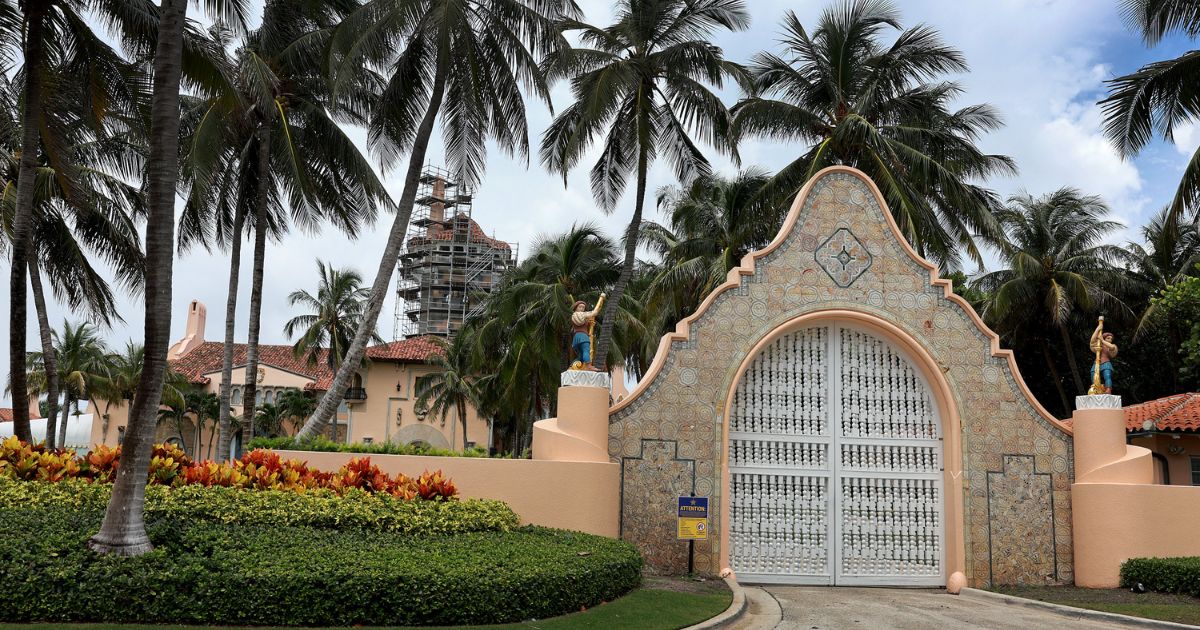 Former U.S. President Donald Trump's Mar-a-Lago estate is seen on July 28, 2023 in Palm Beach, Florida.