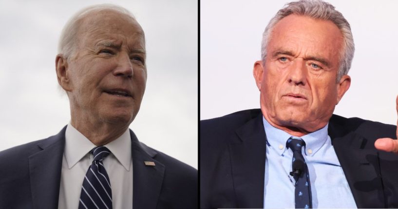 President Joe Biden arrives in Avoca, Pennsylvania, on Thursday. Robert F. Kennedy Jr. speaks on July 25 in New York City.