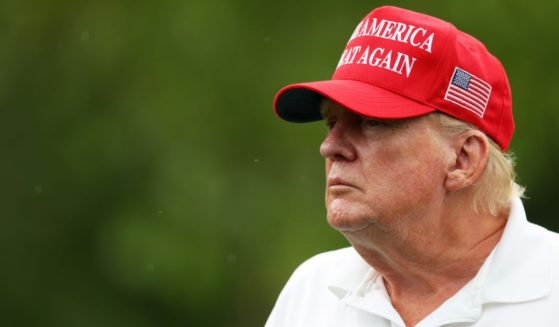 Former President Donald Trump looks on during a tournament at Trump National Golf Club on Aug. 10 in Bedminster, New Jersey.