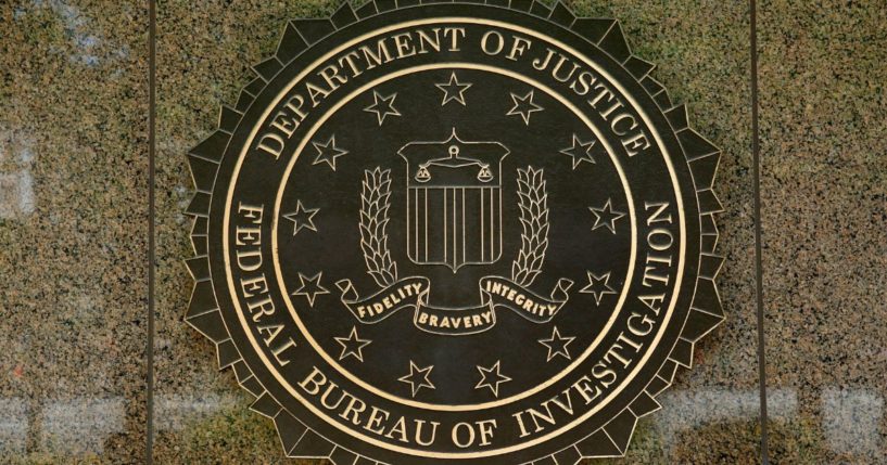 The FBI seal is seen outside the bureau's headquarters in Washington on July 5, 2016.