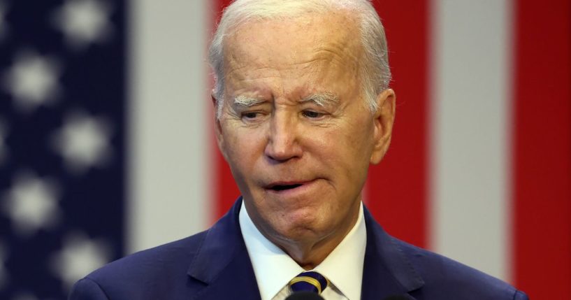 President Joe Biden delivers remarks at Prince George's Community College on Thursday in Largo, Maryland.