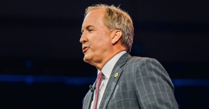 Texas Attorney General Ken Paxton speaks during the Conservative Political Action Conference at the Hilton Anatole in Dallas on July 11, 2021.