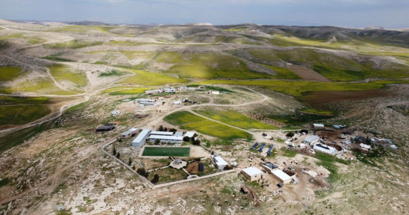 The Palestinian village of al-Fikheet is seen within the Israeli-controlled Area C on March 14, 2022.