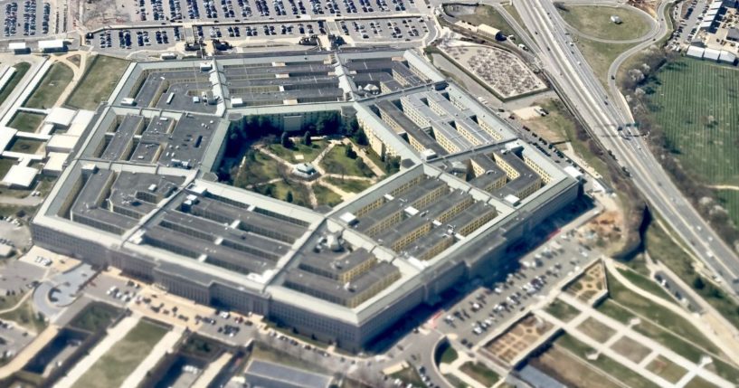 An aerial photograph taken March 8 shows the Pentagon, the headquarters of the U.S. Department of Defense, located in Arlington County, Virginia, across the Potomac River from Washington. (Daniel Slim - AFP / Getty Images)