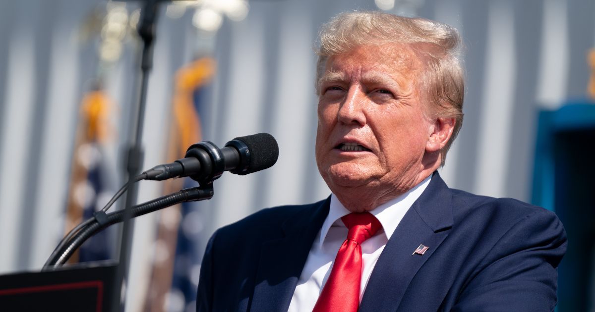 Former President Donald Trump speaks to a crowd during a campaign rally Monday in Summerville, South Carolina.