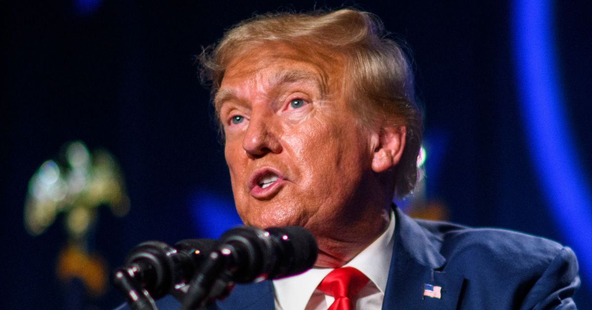 Former President Donald Trump speaks at the 56th annual Silver Elephant Dinner hosted by the South Carolina Republican Party in Columbia, South Carolina, on Aug. 5.