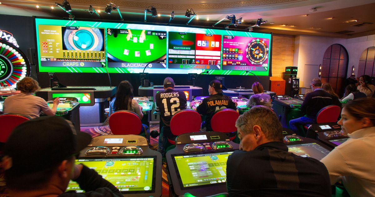 Gamblers at Caesars Palace Hotel & Casino have multiple choices of automated video games including roulette, baccarat, blackjack, and craps, as viewed on February 12, 2023 in Las Vegas, Nevada.