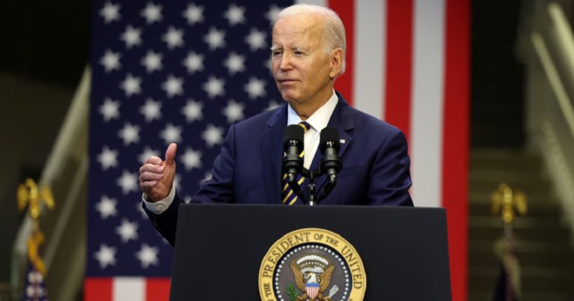 President Joe Biden, pictured Wednesday at at Prince George's Community College  in Largo, Maryland.