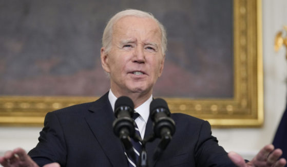 Joe Biden speaking in the State Dining Room of the White House