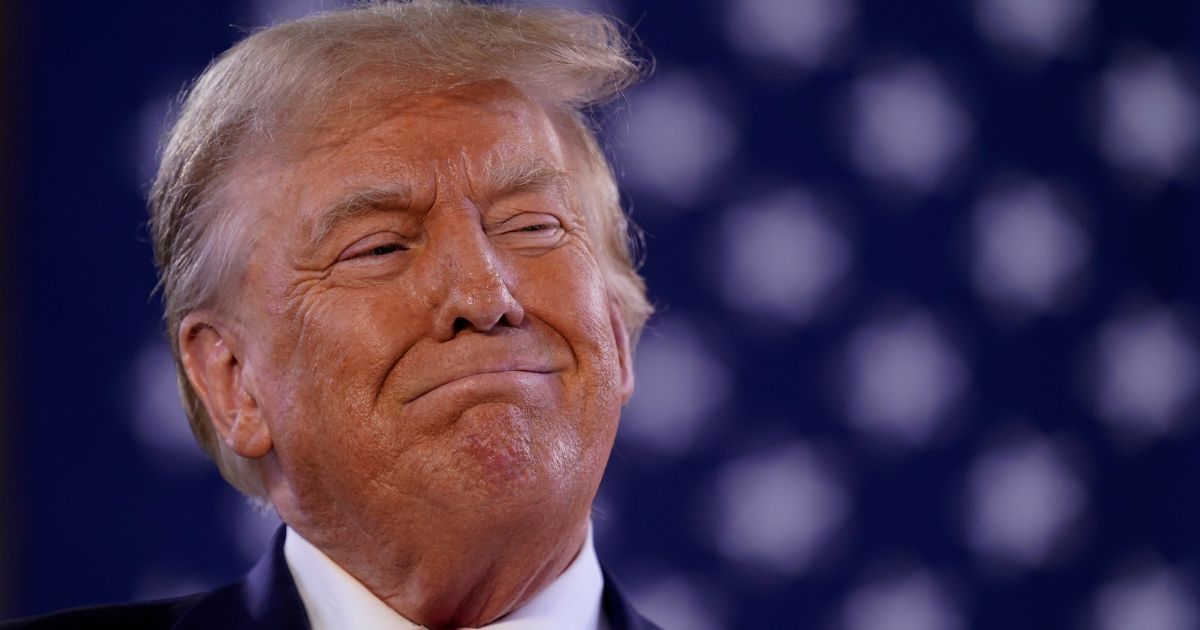 Donald Trump speaking during a rally in Iowa