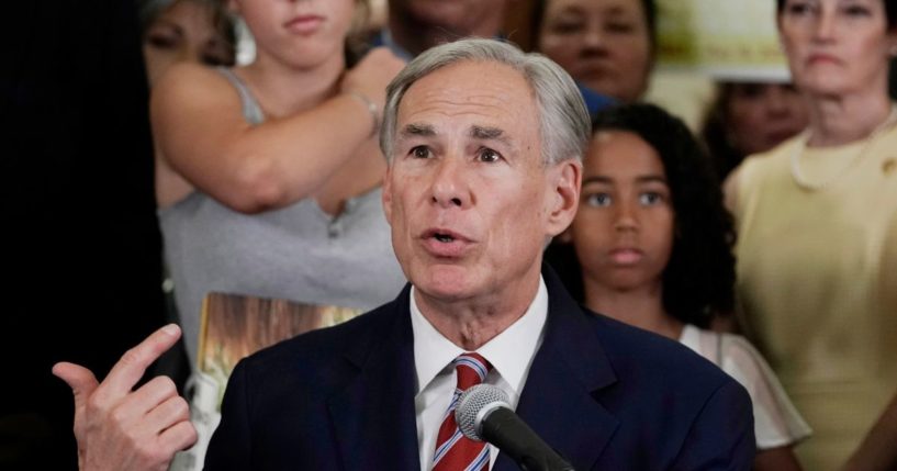 Greg Abbott speaking as he signs new legislation