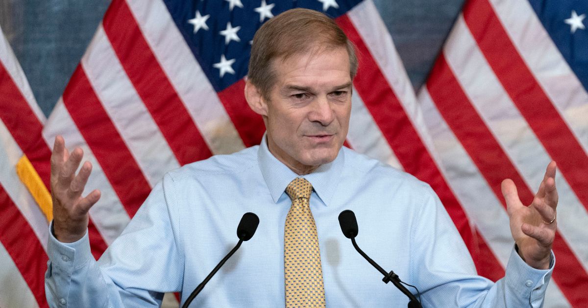 Republican Rep. Jim Jordan of Ohio talks to reporters about his battle to become speaker of the House at the Capitol in Washington on Friday.