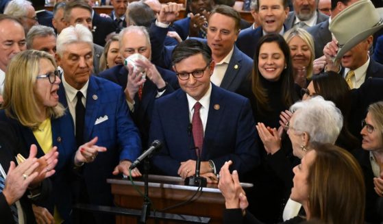 Louisiana Republican Rep. Mike Johnson is applauded after being nominated speaker of the U.S. House of Representatives at Capitol Hill in Washington, D.C., on Wednesday.