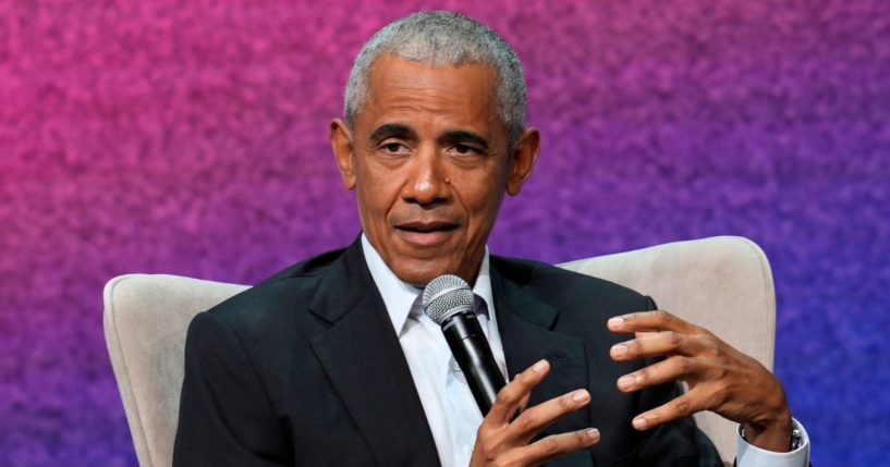 Former President Barack Obama speaks during at the Stavros Niarchos Foundation Cultural Center in Athens, Greece, on June 22.