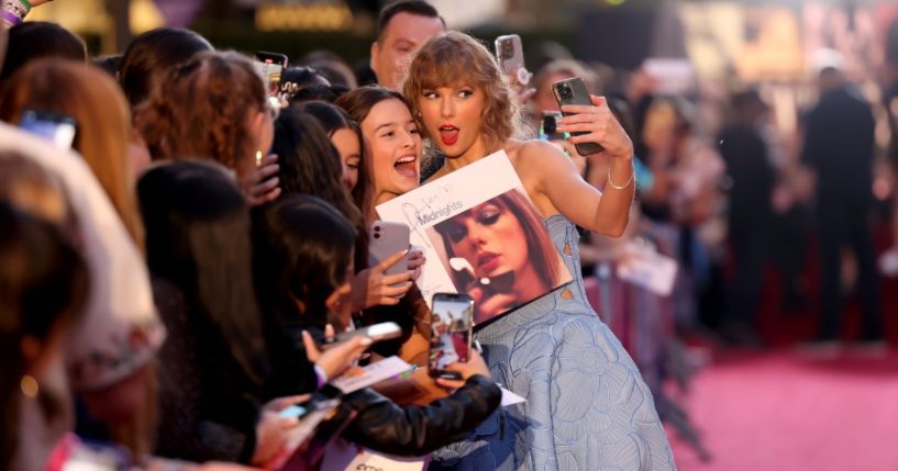 Taylor Swift attends the "Taylor Swift: The Eras Tour" concert movie world premiere in Los Angeles, California, on Oct. 11.