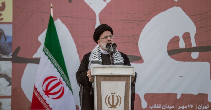 Ebrahim Raisi, the President of the Islamic Republic, was engaged in a speech to the audience in a rally with the slogan of anti-Zionism in support of Gaza.