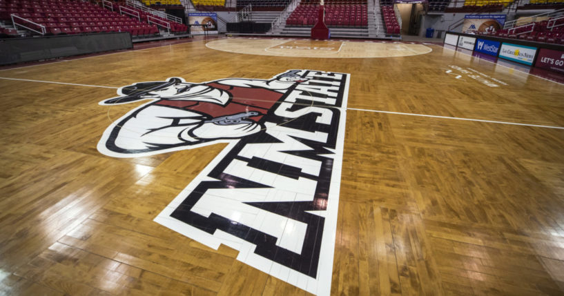 the basketball court of the Pan American Center at New Mexico State University