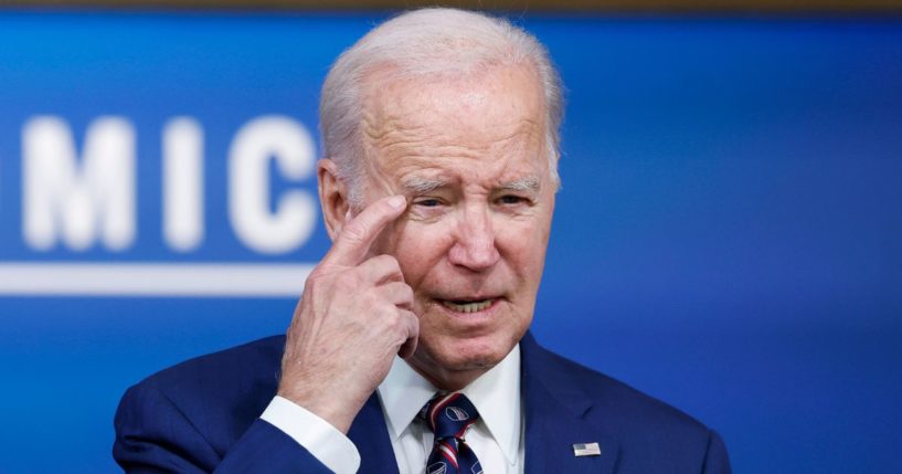 President Joe Biden speaks during an event in the South Court Auditorium of the Eisenhower Executive Office Building at the White House in Washington on Oct. 23.