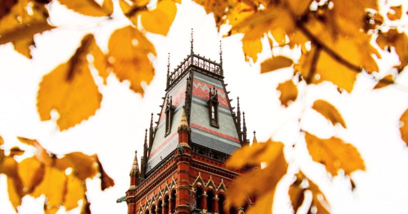 Harvard University's Memorial Hall is seen in an undated file photo.