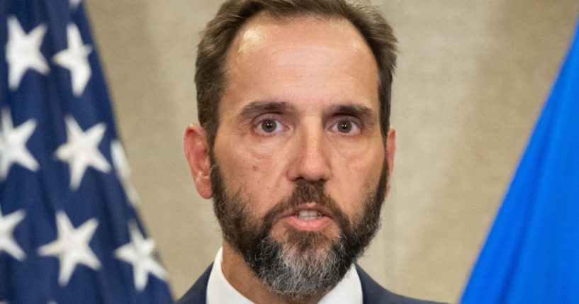 Special counsel Jack Smith speaks to members of the media at the U.S. Department of Justice building in Washington, D.C., on Aug. 1.