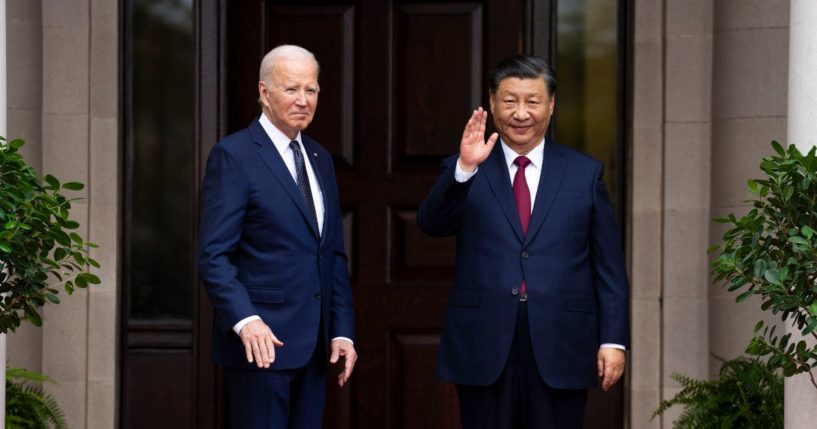 President Joe Biden greets China's President President Xi Jinping