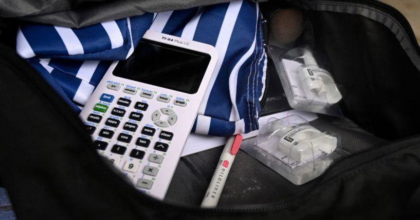 Naloxone, a medication approved by the Food and Drug Administration designed to rapidly reverse opioid overdose, is pictured inside the backpack of a student at Yorktown High School in Arlington, Virginia, on Sept. 8.