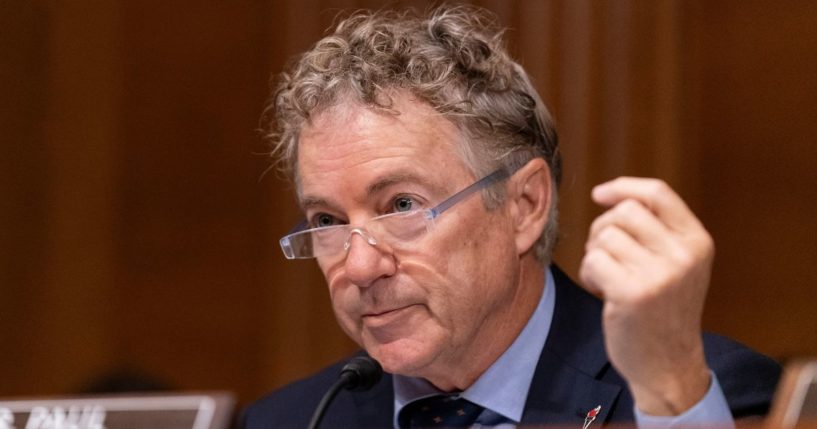 Republican Sen. Rand Paul of Kentucky speaks during a Senate committee hearing on Capitol Hill in Washington on Oct. 31.