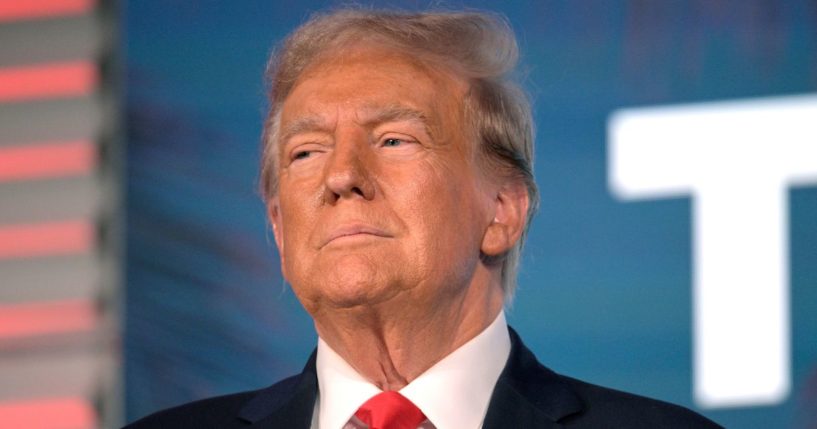 Former President Donald Trump looks on during the Republican Party of Florida's Freedom Summit in Kissimmee, Florida, on Nov. 4.