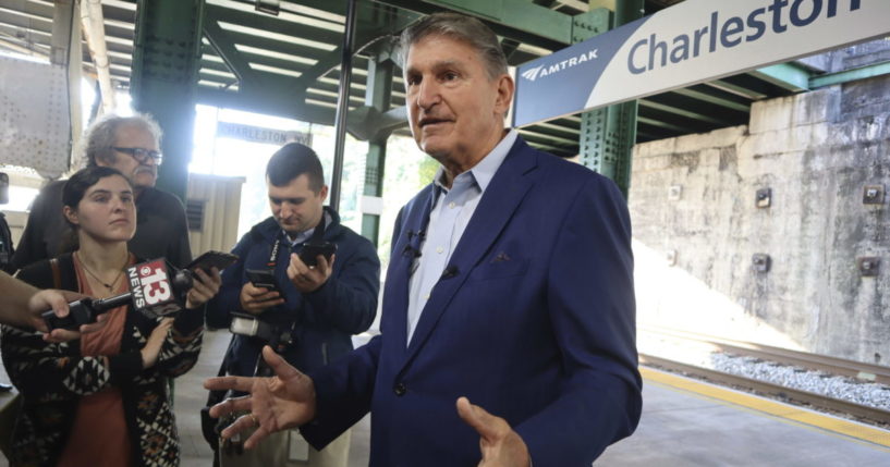 Joe Manchin speaks with reporters