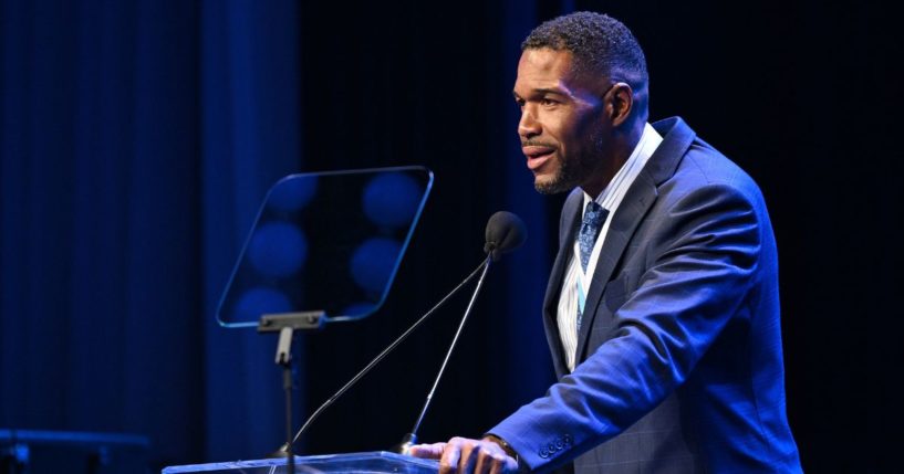 Michael Strahan speaks onstage during The Buoniconti Fund to Cure Paralysis’ 38th Annual Great Sports Legends Dinner, at the Marriott Marquis on Oct. 16.