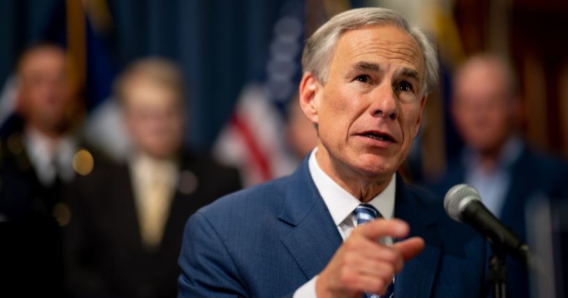 Texas Gov. Greg Abbott speaks about border security during a news conference at the state Capitol in Austin on June 8.