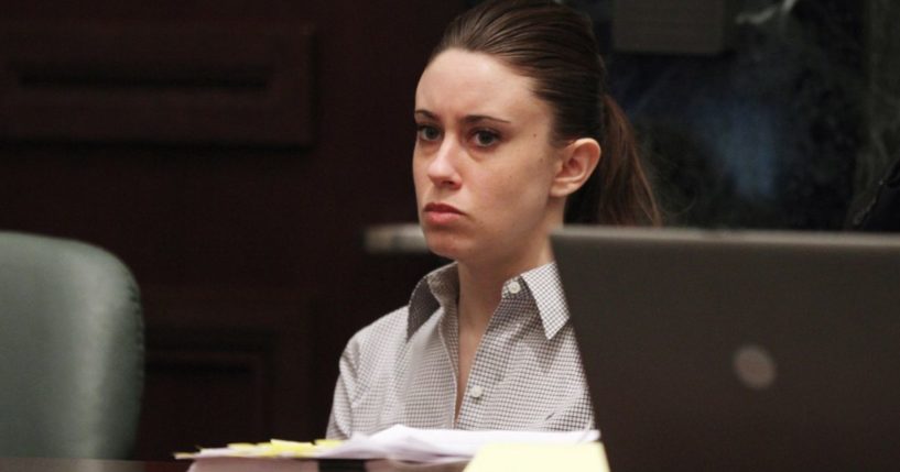 Casey Anthony listens to testimony during her murder trial at the Orange County Courthouse in Orlando, Florida, on June 30, 2011.