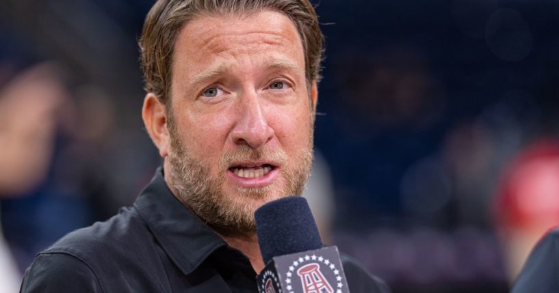 Barstool Sports founder and CEO Dave Portnoy is seen before a college basketball game between the Florida Atlantic Owls and Loyola Ramblers at Wintrust Arena on Nov. 8 in Chicago.