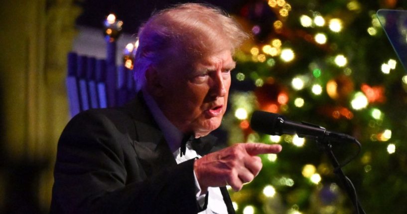 Former President Donald Trump speaks at the New York Young Republican Club's 111th annual gala in New York on Saturday.