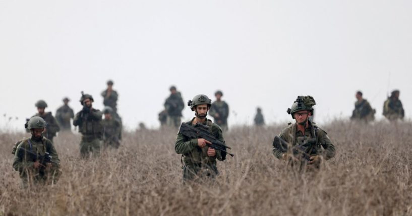 Members of the Israeli army take part in an exercise in the Golan Heights on Thursday.