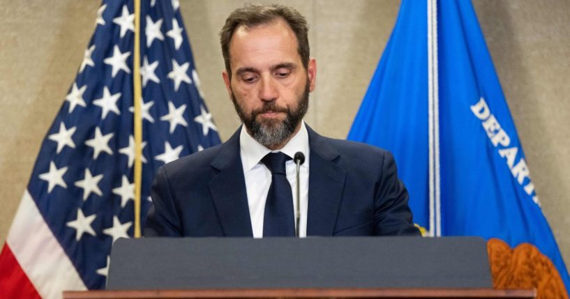 Special counsel Jack Smith speaks to members of the media at the Department of Justice building in Washington, D.C., on Aug. 1.