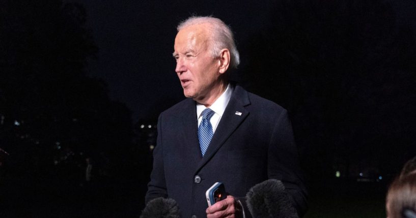 President Joe Biden speaking to the media