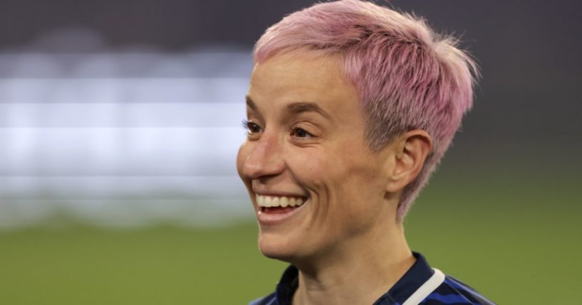 Megan Rapinoe prepares before the 2023 NWSL Championship in San Diego, California, on Nov. 11.