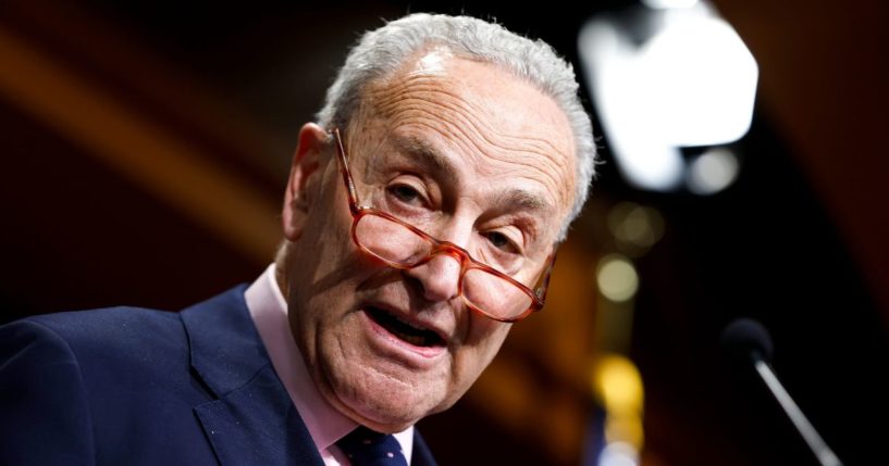 Senate Majority Leader Chuck Schumer speaks during a news conference at the U.S. Capitol in Washington on Nov. 15.