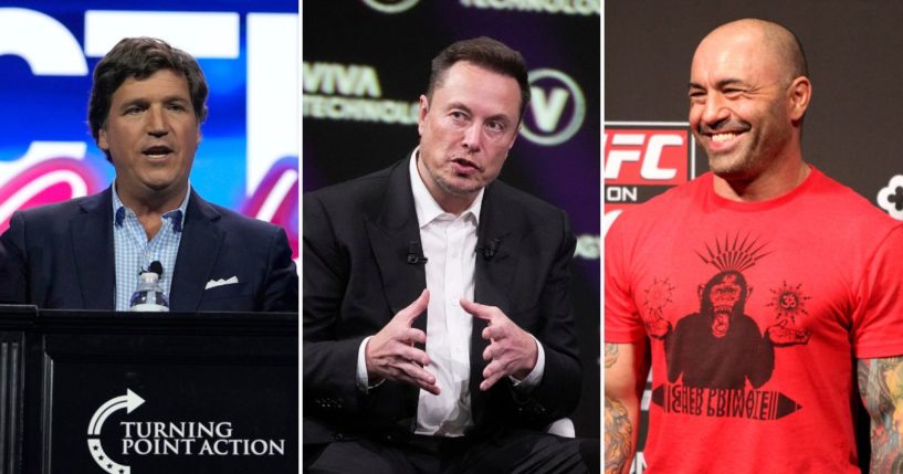 Tucker Carlson, Elon Musk and Joe Rogan