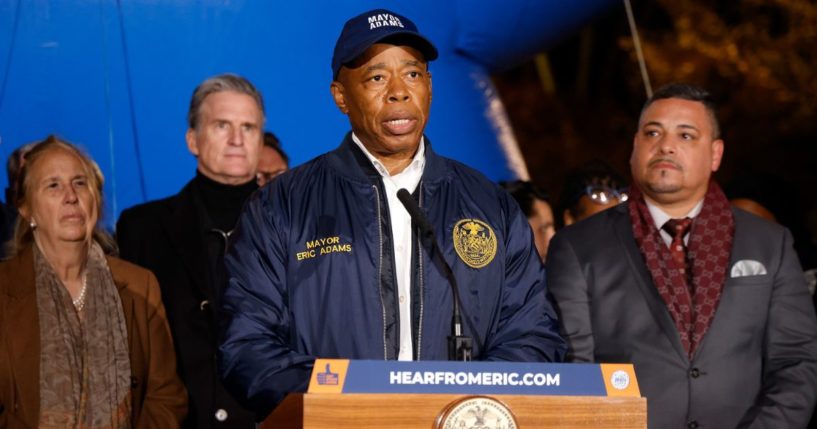 Eric Adams speaks during a press conference on the 2023 Macy's Thanksgiving Day Parade at Inflation Eve at American Museum of Natural History on Nov. 22 in New York City.