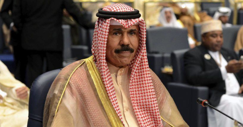 Kuwait's then-Crown Prince Sheik Nawaf Al-Ahmad Al-Jaber Al-Sabah attends the closing session of the 25th Arab Summit in Bayan Palace in Kuwait City, Wdensday, March 26, 2014.