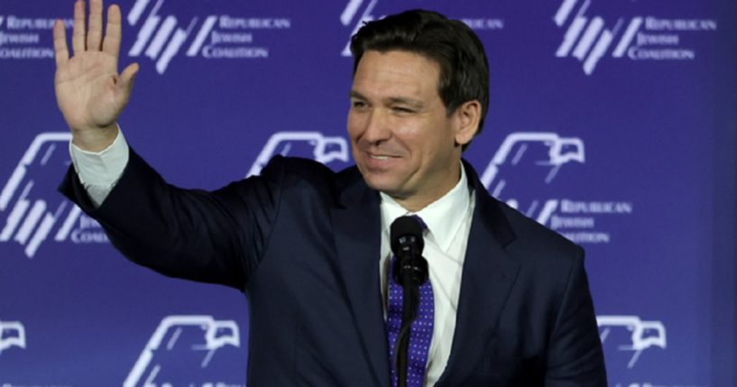 Florida Gov. Ron DeSantis waves to the crowd at the Republican Jewish Coalition's Annual Leadership Summit at The Venetian Resort in Las Vegas in October.