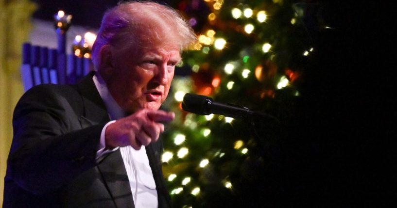 Former President and presidential hopeful Donald Trump speaks at the New York Young Republican Club's 111th annual gala in New York on Saturday.