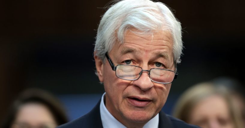 JPMorgan Chase CEO Jamie Dimon testifies during a Senate Banking Committee hearing at the Hart Senate Office Building in Washington, D.C., on Dec. 6.