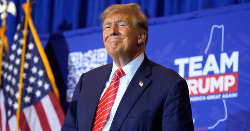 Donald Trump at a campaign event in Concord, New Hampshire