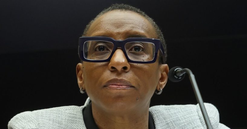 Claudine Gay, then president of Harvard University, testifies before the House Education and Workforce Committee at the Rayburn House Office Building in Washington on Dec. 5.