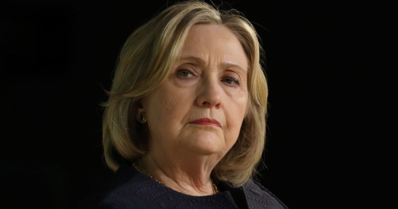 Hillary Clinton leads a panel entitled: "Women Building a Climate Resilient World" in the main plenary hall on day five of the UNFCCC COP28 Climate Conference in Dubai on Dec. 4.