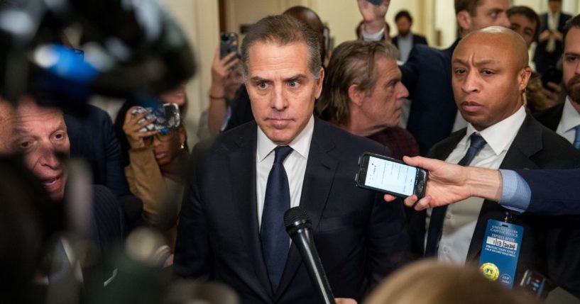 Hunter Biden, son of President Joe Biden, departs a House Oversight Committee hearing on Capitol Hill in Washington on Wednesday.